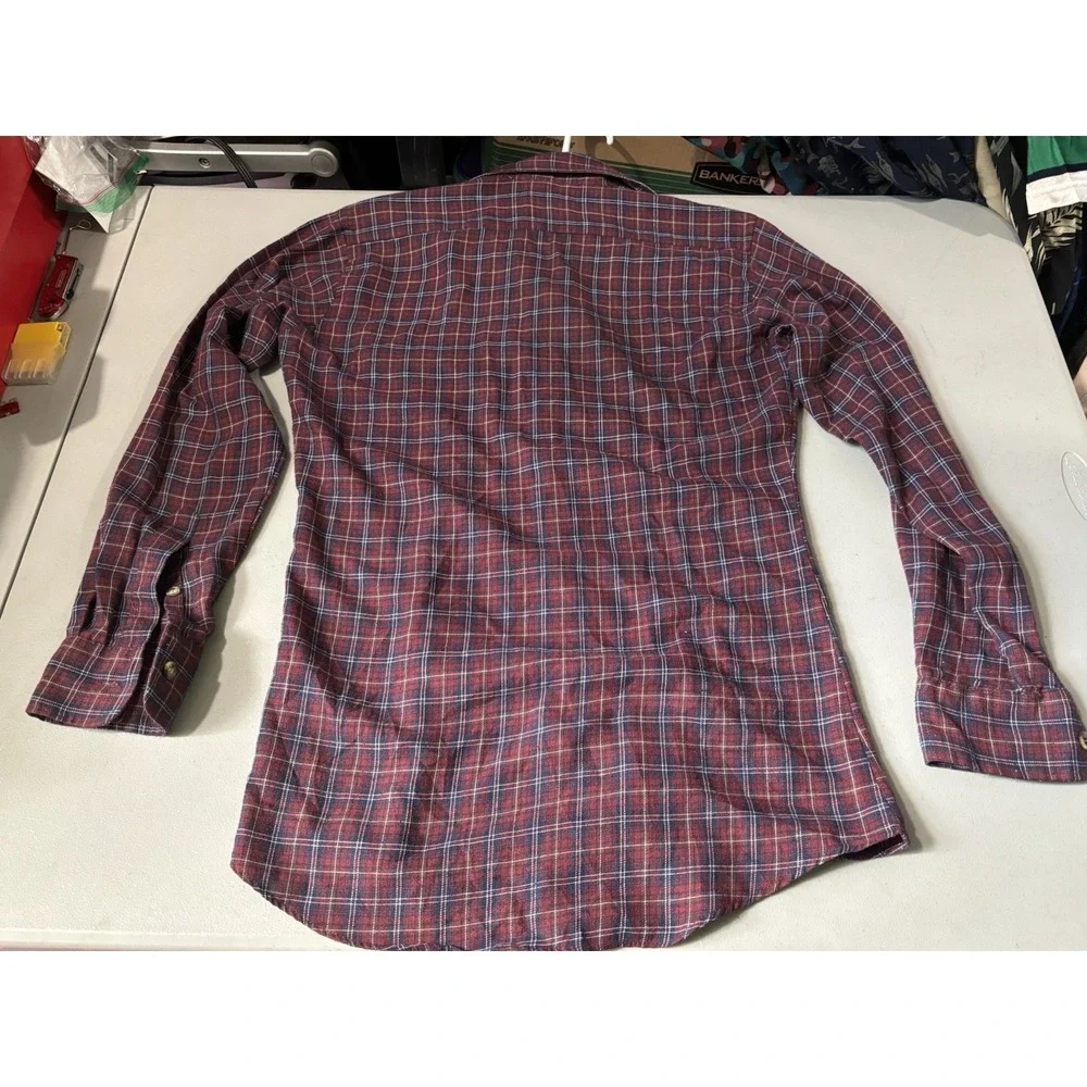 Vintage 80s Levi Strauss & CoPlaid Red Mens Shirt size Small